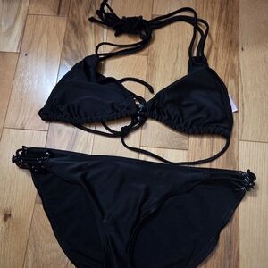 Xhilaration Black Triangle String Bikini